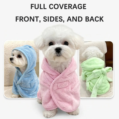 Premium Quick-Drying Absorbent Bathrobes for Small Dogs and Cats - Soft, Comfortable, and Secure Closure for All Seasons
