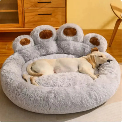 Luxury Bear Paw Plush Pet Bed with Superior Soft Padding and Enhanced Stability