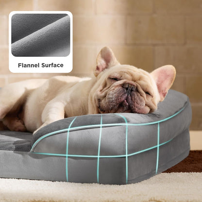 Bedsure Orthopedic Medium Dog Bed - Waterproof and Washable Pet Bed for Small to Medium Dogs and Cats with Removable Cover and Nonskid Bottom, Grey, 28