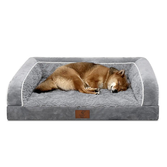 Premium Orthopedic Dog Bed for Large Breeds, Washable Sofa-Style Design with Removable Cover, Waterproof Structure and Nonslip Base, High Bolster Support
