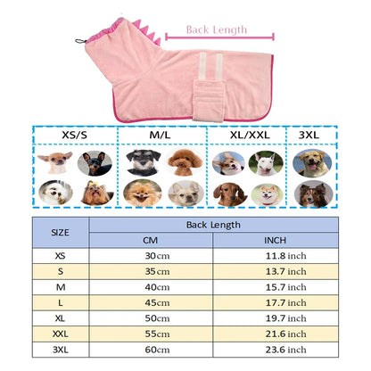 Quick-Dry Dog Bathrobe and Towel Set with Adjustable Microfiber Robe and Drying Gloves, Perfect for Cold Weather and Beach Use