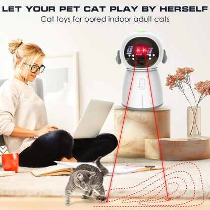 Interactive Rechargeable Cat Laser Toy 2026 for Indoor Cats and Kittens - Motion Activated with Adjustable Angle and Dual Patterns for Enhanced Exercise and Play for Multiple Pets