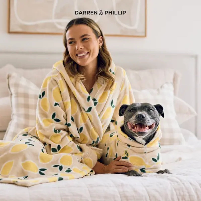 Darren & Phillip Calming Dog Robe - Fleece Coat for Anxiety Relief - Coordinating Women's Robe Available