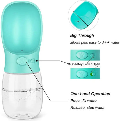 Portable Dog Water Bottle and Feeder for Outdoor Travel - Pet Water Dispenser for Dogs and Cats