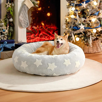 Lesure Luxurious Soft Donut Pet Bed - Plush Calming Bed for Small, Medium, and Large Dogs and Cats, Washable with Anti-Slip Bottom