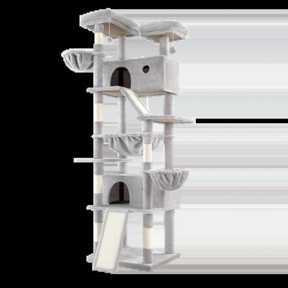HOOMIC 81-Inch Large Cat Tree Tower - Multi-Level Climbing Structure with Condo, Hammock, and Scratching Post for Larger Cats, Available in Various Colors and Patterns