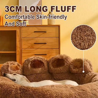 Luxury Bear Paw Plush Pet Bed with Superior Soft Padding and Enhanced Stability