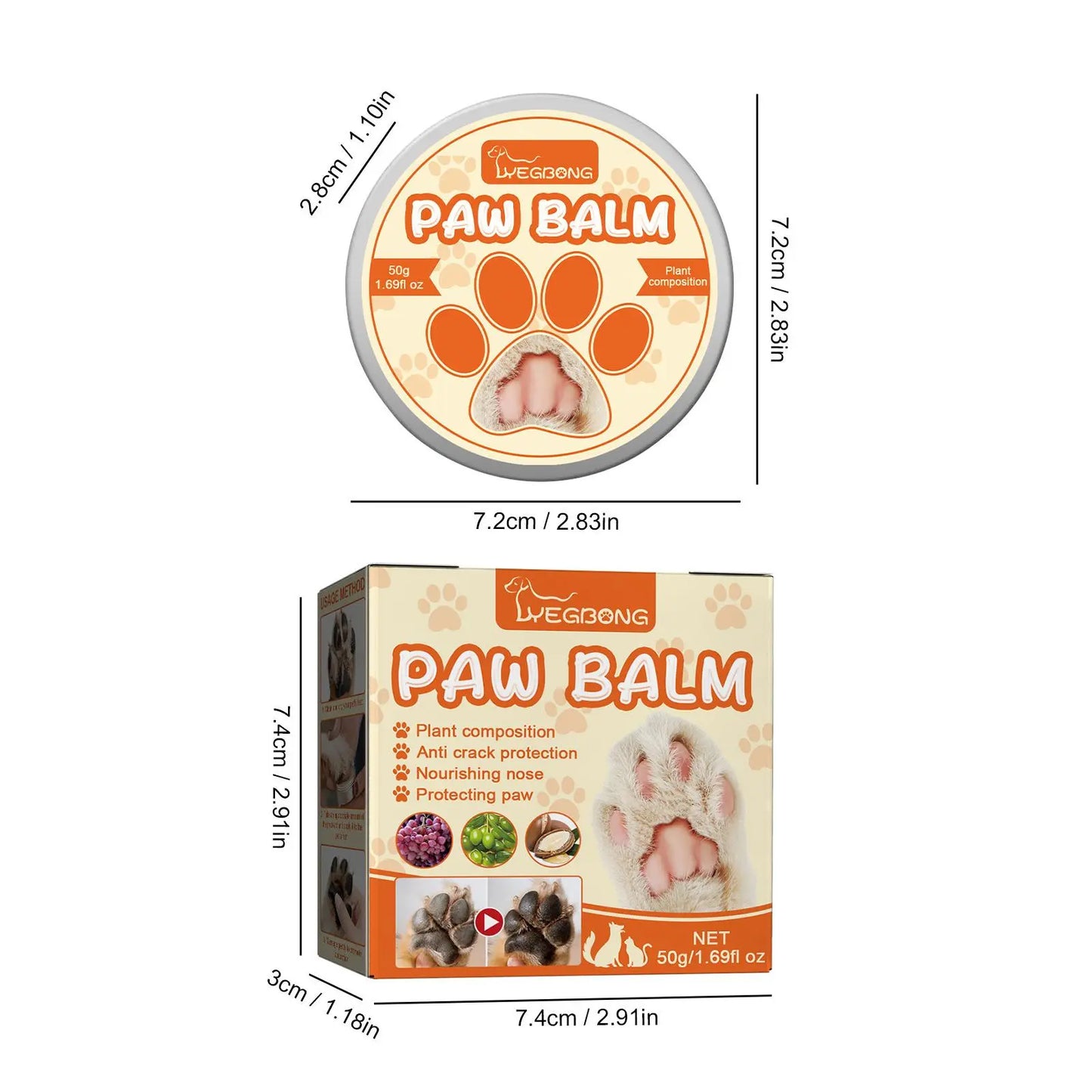 Pet Foot Care Balm and Moisturizing Cream for Dogs and Cats