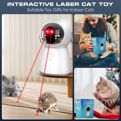 Interactive Rechargeable Cat Laser Toy 2026 for Indoor Cats and Kittens - Motion Activated with Adjustable Angle and Dual Patterns for Enhanced Exercise and Play for Multiple Pets