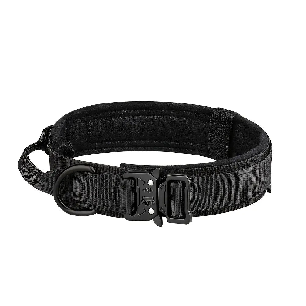 Adjustable Heavy-Duty Tactical Dog Training Collar with Quick Release Buckle for Safety and Comfort - 1000D Nylon