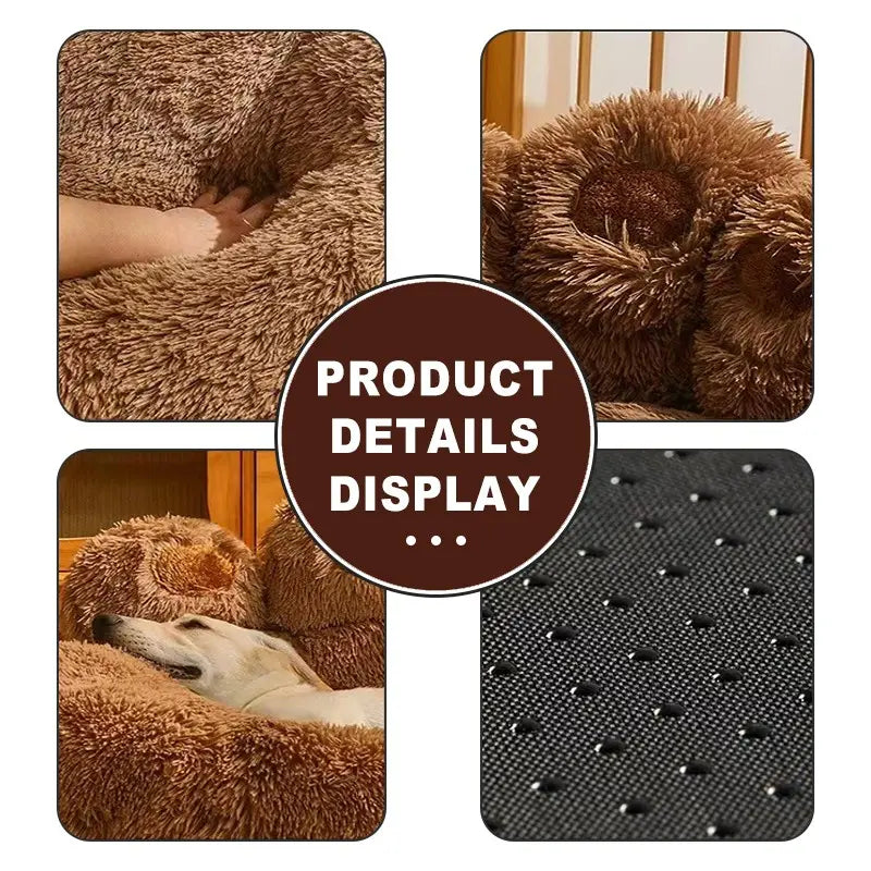 Luxury Bear Paw Plush Pet Bed with Superior Soft Padding and Enhanced Stability