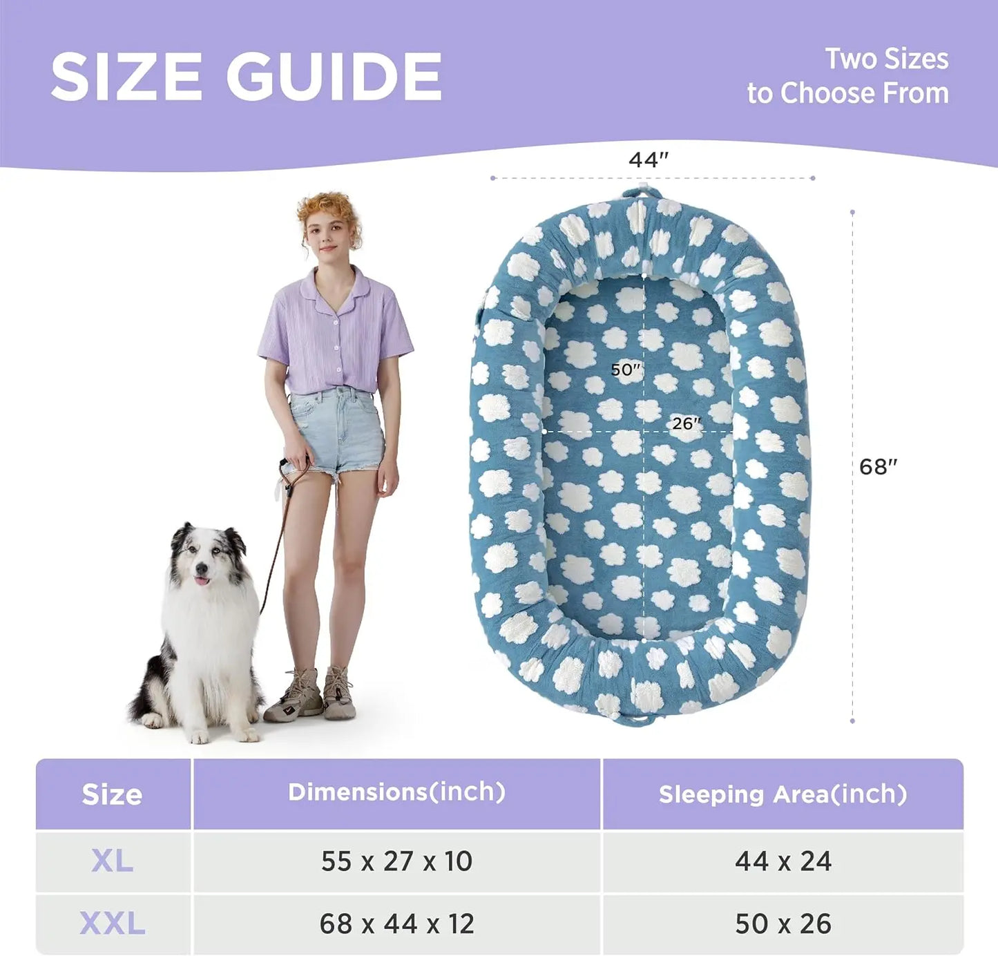 Lesure Luxurious Soft Donut Pet Bed - Plush Calming Bed for Small, Medium, and Large Dogs and Cats, Washable with Anti-Slip Bottom