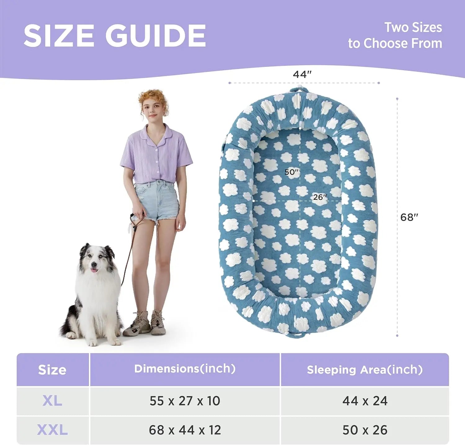 Lesure Luxurious Soft Donut Pet Bed - Plush Calming Bed for Small, Medium, and Large Dogs and Cats, Washable with Anti-Slip Bottom