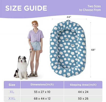 Lesure Luxurious Soft Donut Pet Bed - Plush Calming Bed for Small, Medium, and Large Dogs and Cats, Washable with Anti-Slip Bottom