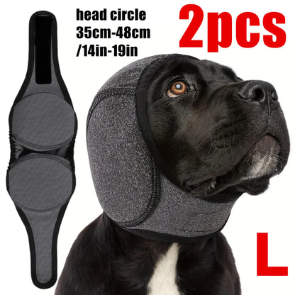 Dog Ear Protector Earmuffs and Bandana Set for Noise Reduction and Hearing Protection, Adjustable Design, Breathable Soft Material, Ideal for Swimming and Beach Use