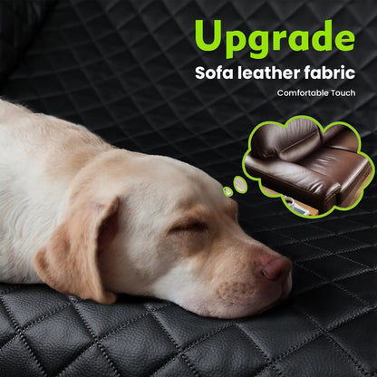 Pecute Waterproof Pet Car Seat Cover - Backseat Hammock with Mesh Window & Storage Pocket, Non-Slip 600D, Easy to Install and Washable for Cars and Trucks